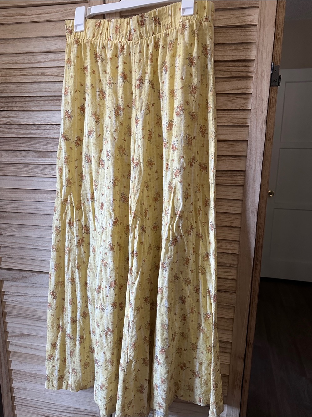 Yellow Floral flowy pants -Lightweight Boho Style
